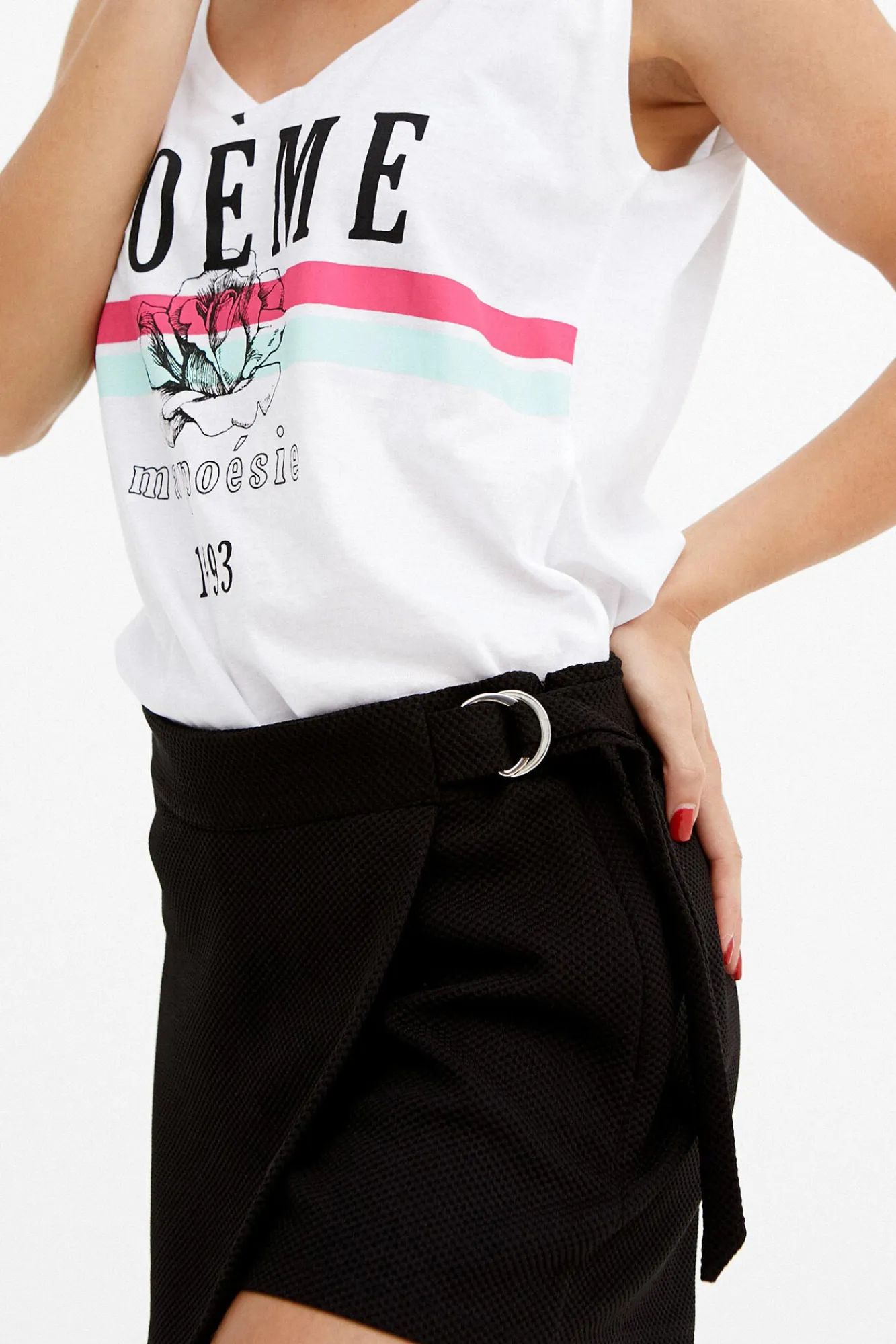 Inside Short Falda Hebilla Negro Discount