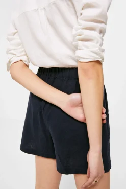 * Short Liso Lino Viscosa Navy Online