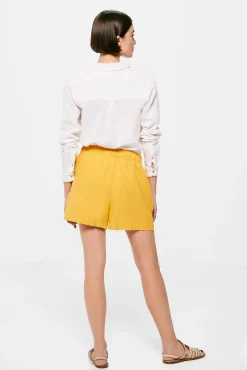 * Short Liso Lino Viscosa Estampado Amarillo Best
