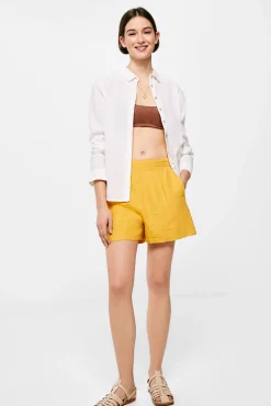 * Short Liso Lino Viscosa Estampado Amarillo Best