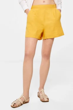 * Short Liso Lino Viscosa Estampado Amarillo Best