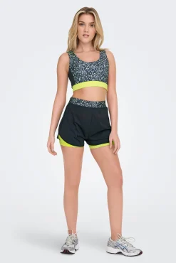 Only Play Short Malla Animal Print Azul Discount