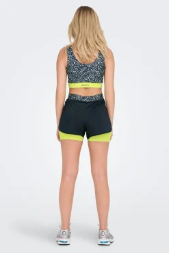 Only Play Short Malla Animal Print Azul Discount