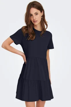 Only Short Regular Fit V-Neck Dress Azul Medio Hot