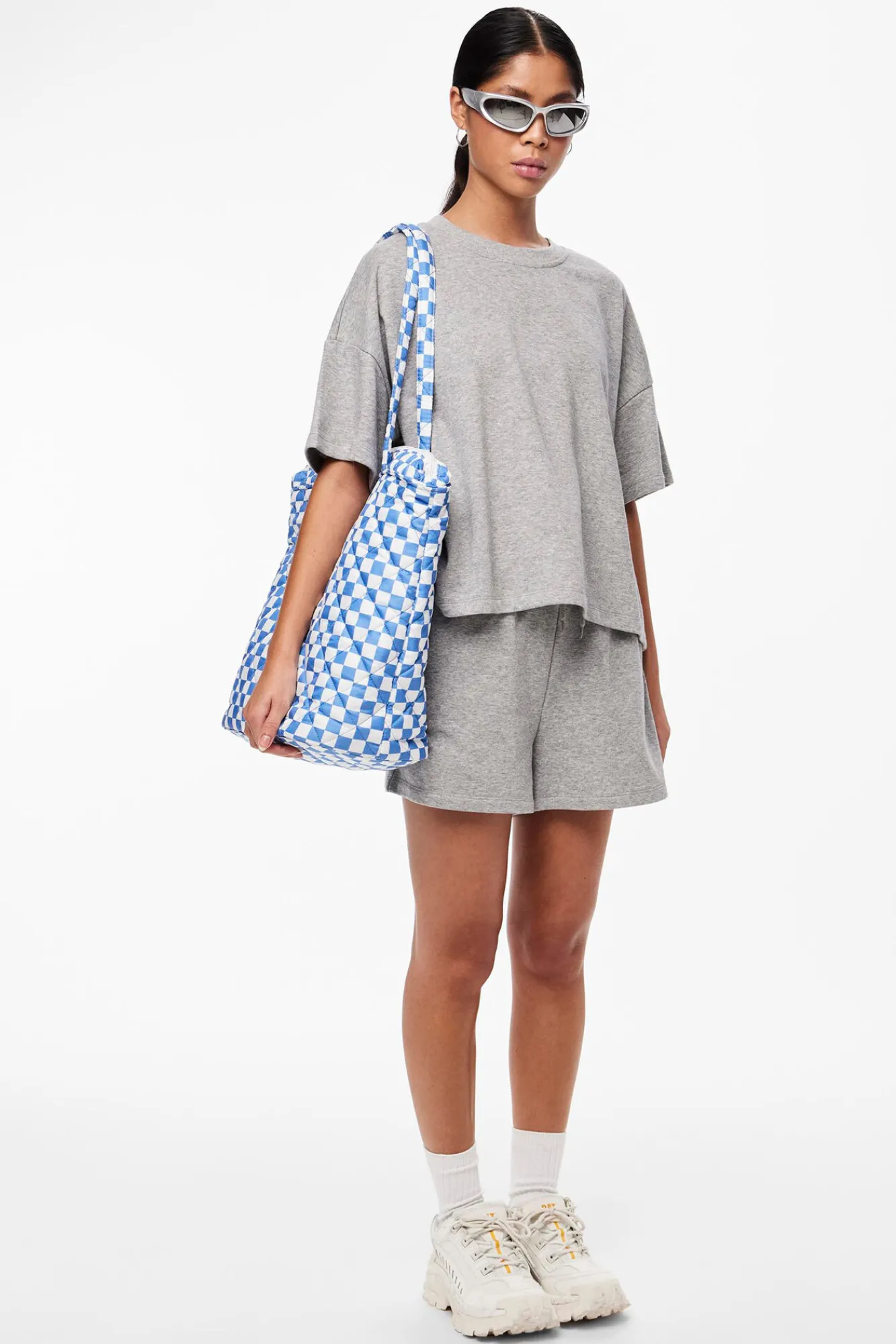 Pieces Shorts De Algodon. Gris Claro Clearance