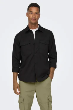 Only & Sons Sobrecamisa Negro New