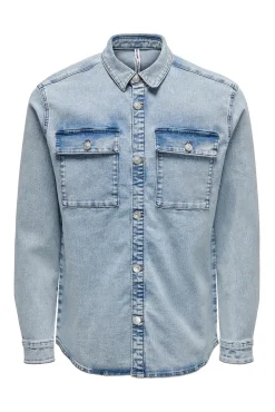 Only & Sons Sobrecamisa Azul Claro Best