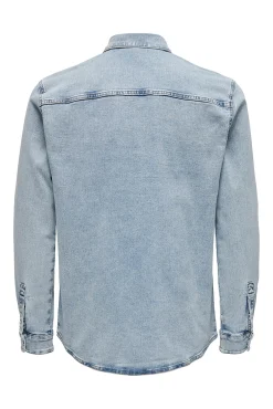 Only & Sons Sobrecamisa Azul Claro Best