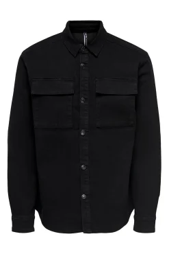 Only & Sons Sobrecamisa Negro Outlet