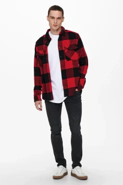 Only & Sons Sobrecamisa Rojo Sale