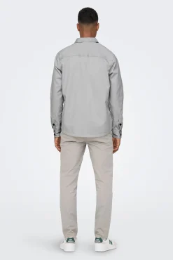 Only & Sons Sobrecamisa Gris Medio