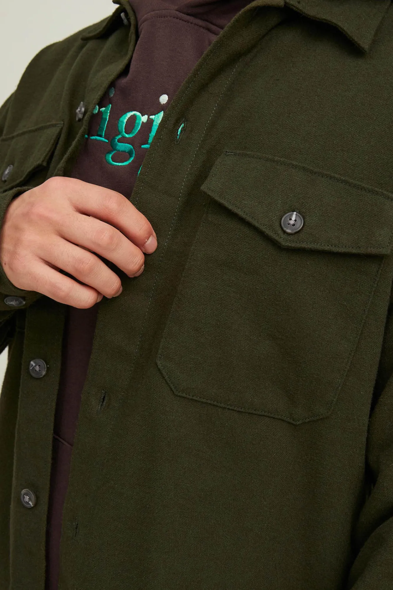 Jack & Jones Sobrecamisa Bolsillos Verde Clearance