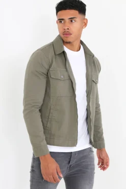 Brave Soul Sobrecamisa Con Cremallera Y Bolsillos Kaki Claro Sale