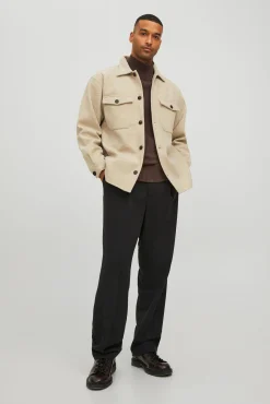 Jack & Jones Sobrecamisa Cuello Camisero Marron Best