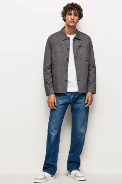 Pepe Jeans Sobrecamisa Hombre Gris Oscuro Discount