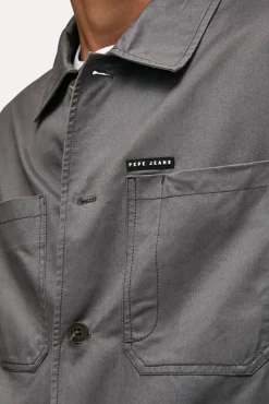 Pepe Jeans Sobrecamisa Hombre Gris Oscuro Discount