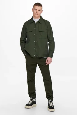 Only & Sons Sobrecamisa Lisa Verde New