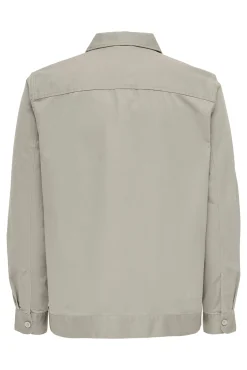 Only & Sons Sobrecamisa Lisa Gris Medio