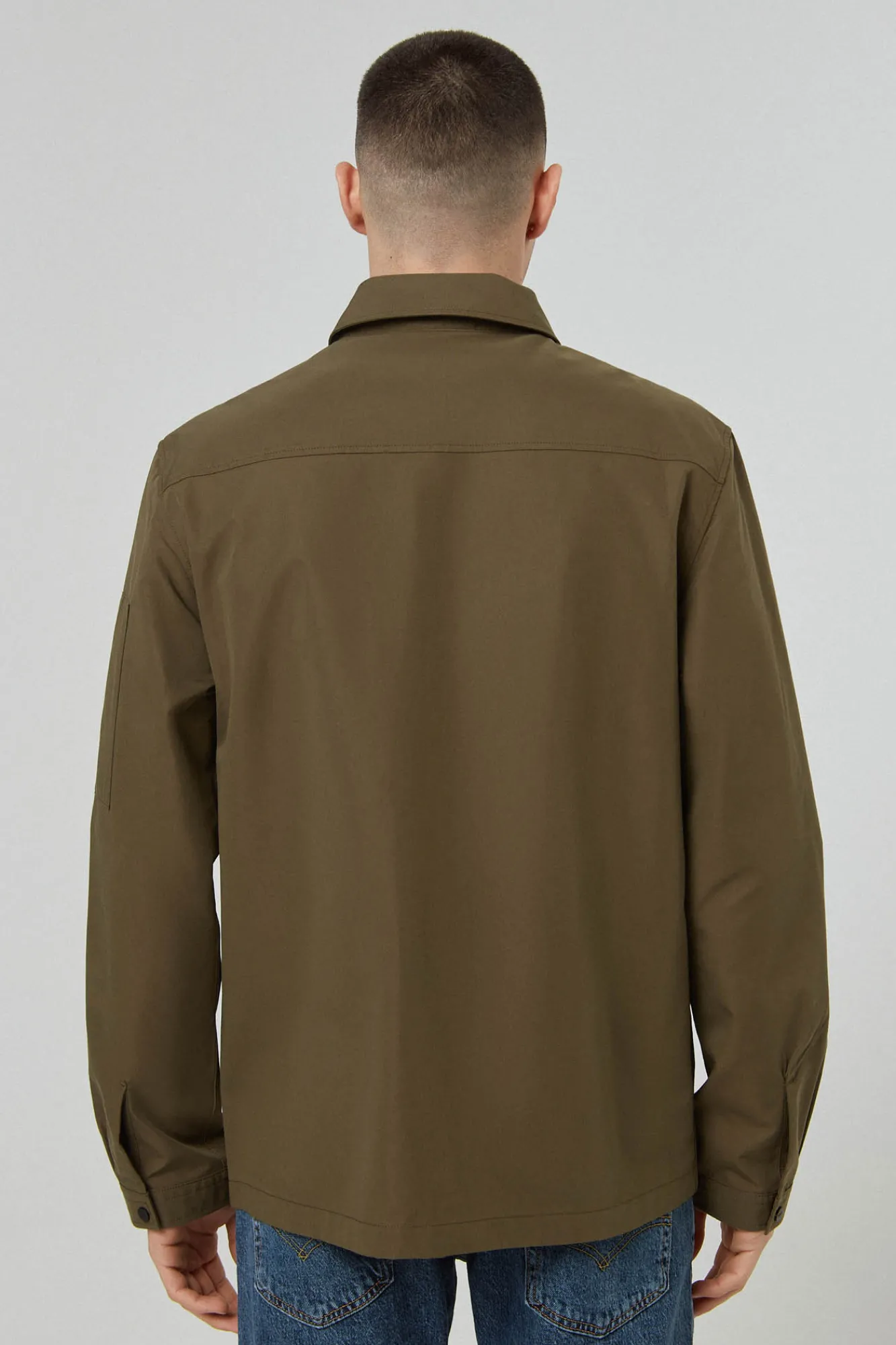 HUGO Sobrecamisa Lona Verde Outlet