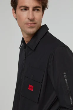 HUGO Sobrecamisa Lona Negro Hot