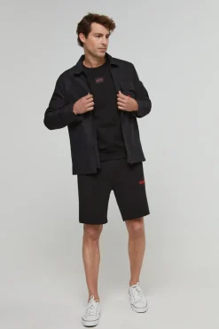 HUGO Sobrecamisa Lona Negro Hot