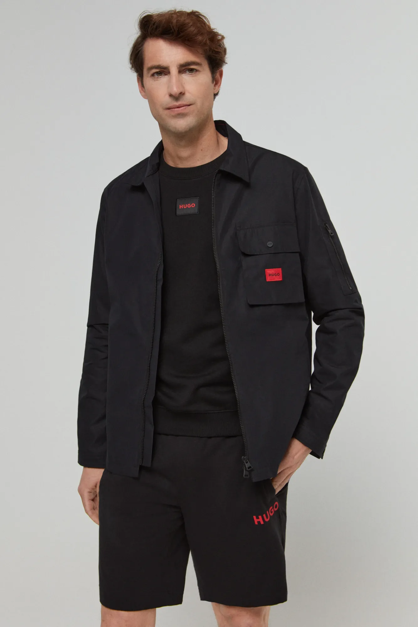 HUGO Sobrecamisa Lona Negro Hot
