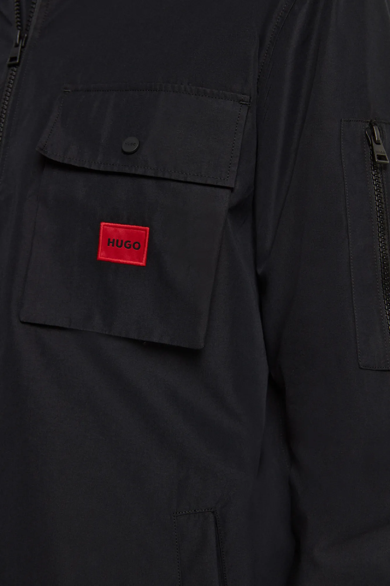 HUGO Sobrecamisa Lona Negro Hot
