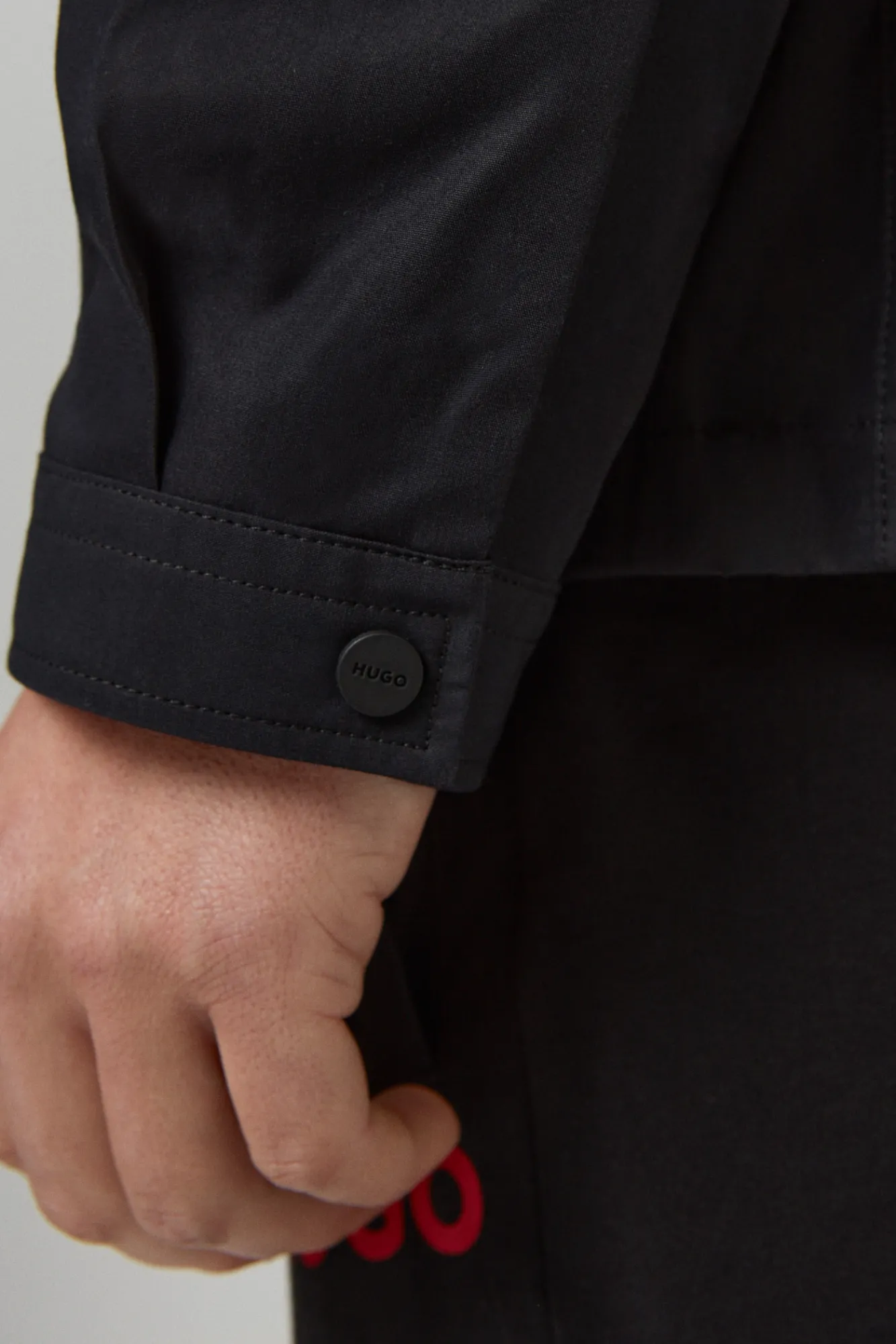 HUGO Sobrecamisa Lona Negro Hot