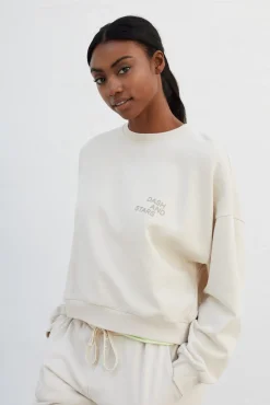 Dash and Stars Sudadera 100% Algodon Blanca Beige Online