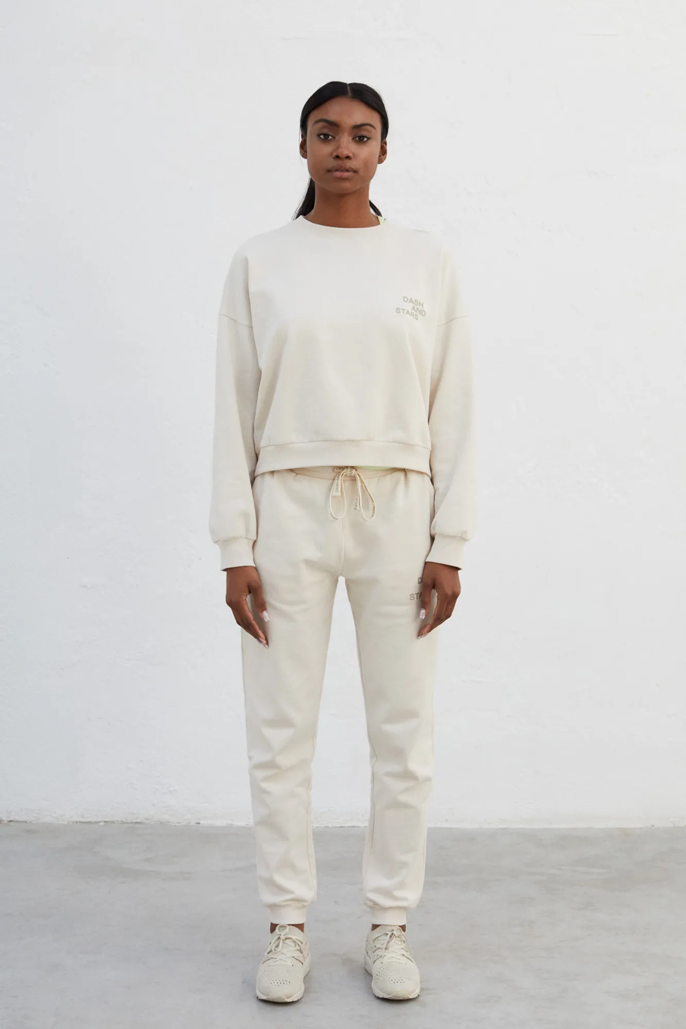 Dash and Stars Sudadera 100% Algodon Blanca Beige Online