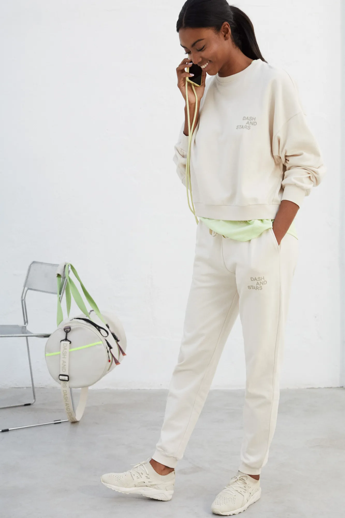 Dash and Stars Sudadera 100% Algodon Blanca Beige Online