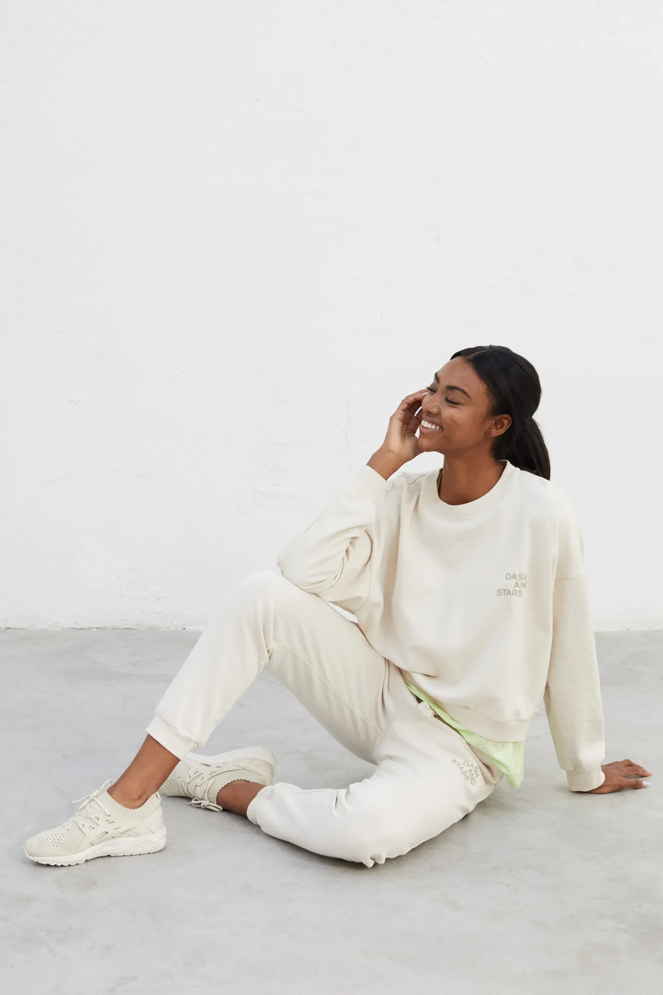 Dash and Stars Sudadera 100% Algodon Blanca Beige Online