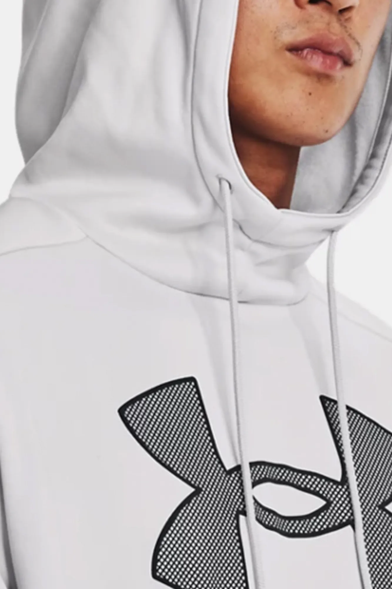 Under Armour Sudadera Con Capucha Logo Estampado Gris Claro New