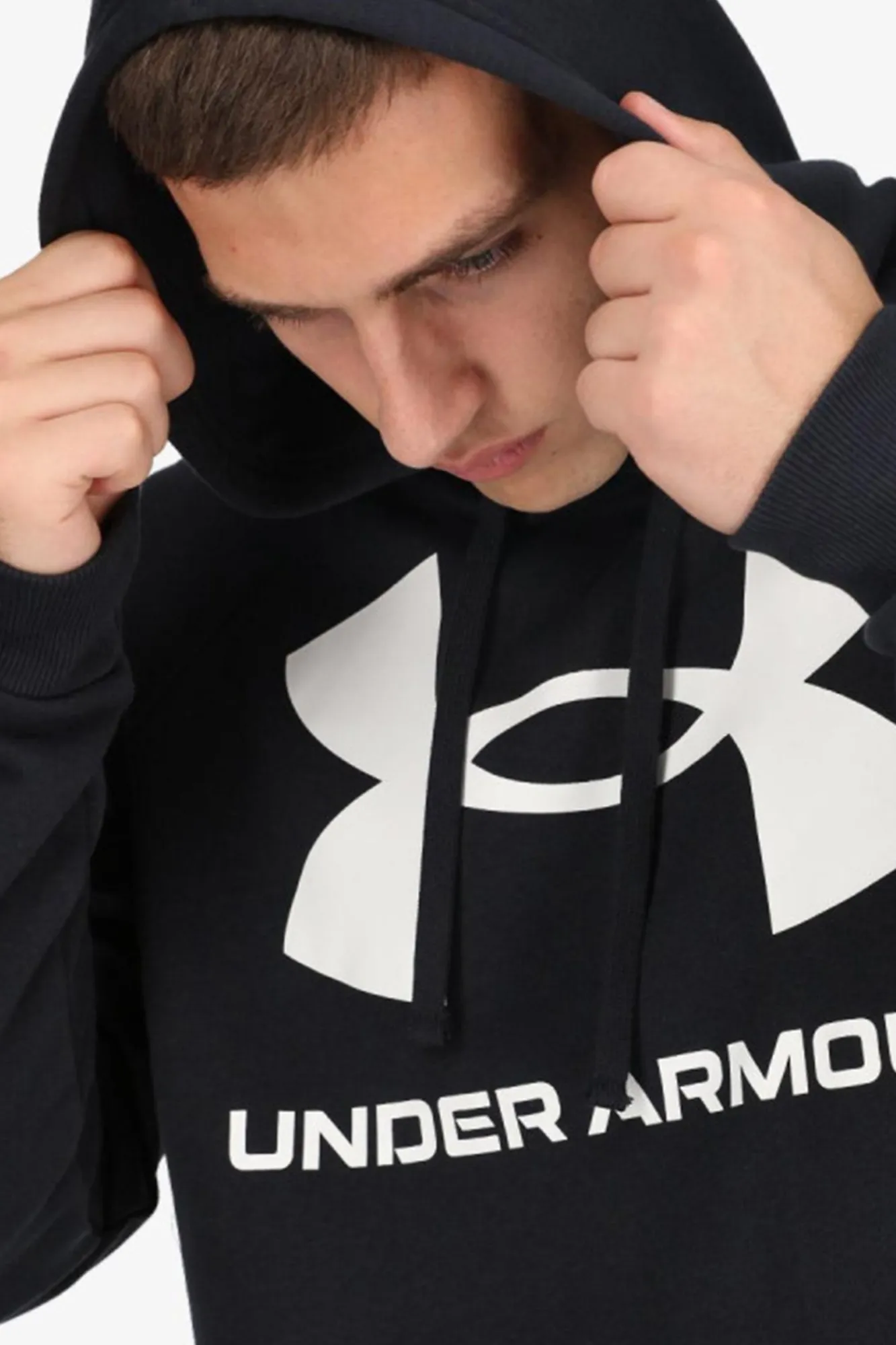 Under Armour Sudadera Con Capucha Rival Logo Estampado Negro Clearance