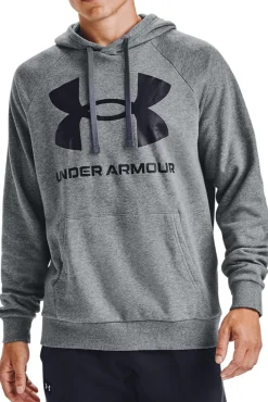 Under Armour Sudadera Con Capucha Rival Logo Estampado Gris Medio Outlet