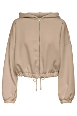 Only Sudadera Corta Con Capucha Beige Medio Outlet