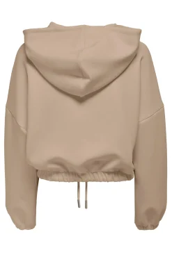 Only Sudadera Corta Con Capucha Beige Medio Outlet