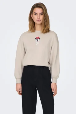 Only Sudadera Mickey Mouse Beige Medio Sale