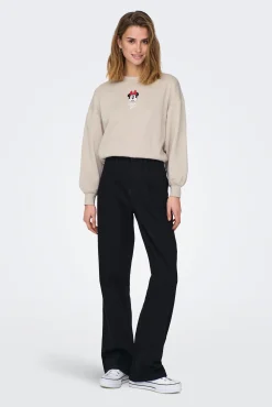 Only Sudadera Mickey Mouse Beige Medio Sale