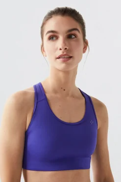 Dash and Stars Sujetador Deportivo Azul Violeta 4D Stretch Rosa New