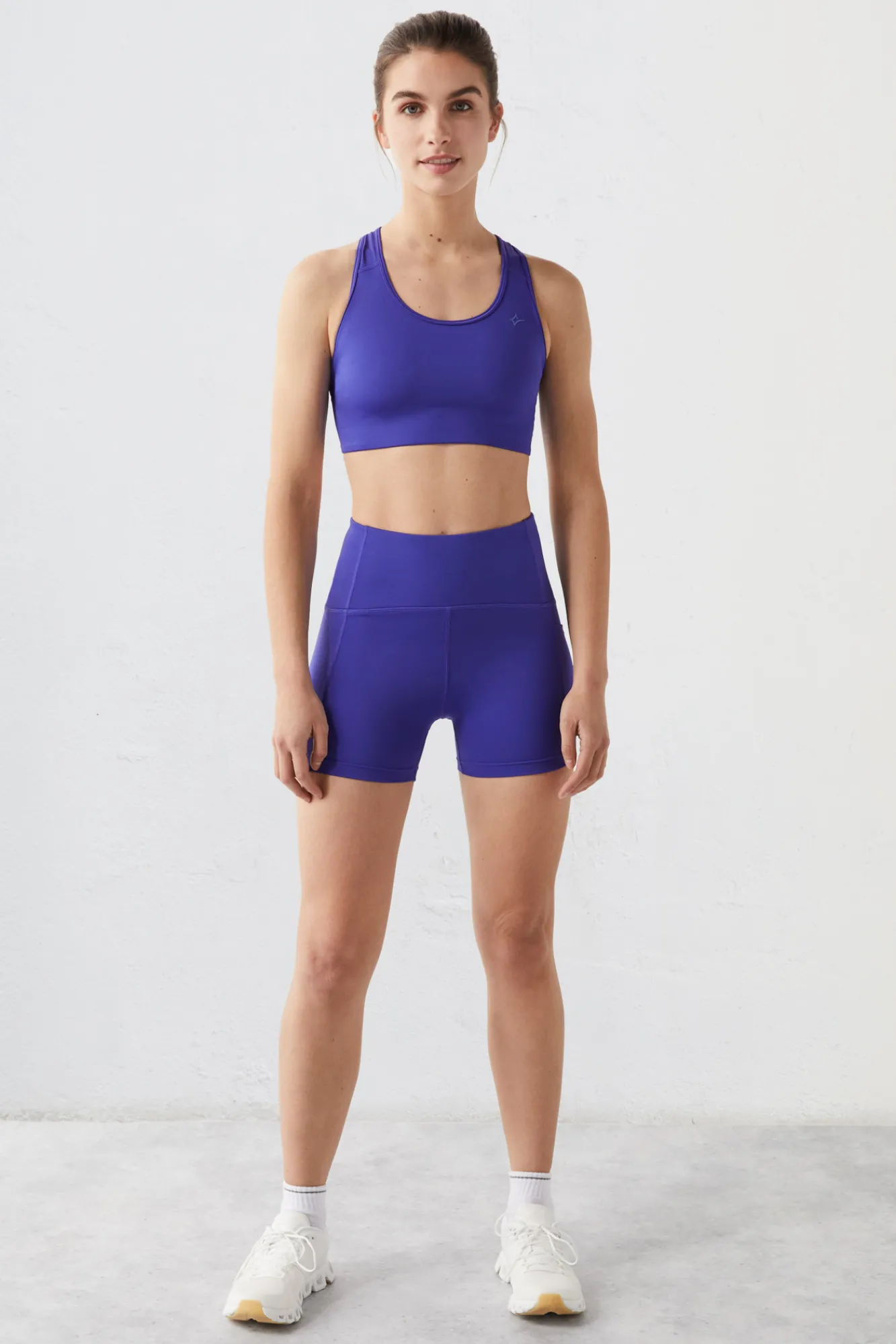 Dash and Stars Sujetador Deportivo Azul Violeta 4D Stretch Rosa New