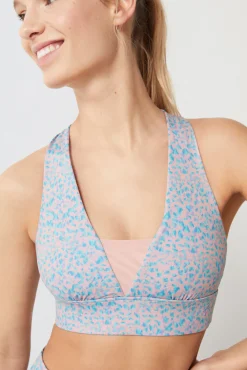 Dash and Stars Sujetador Deportivo Estampado 4D Stretch Rosa Outlet