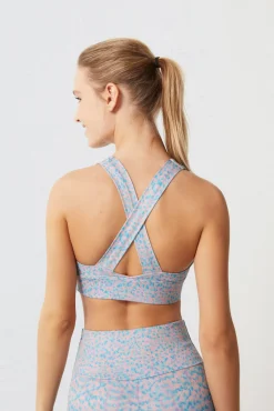 Dash and Stars Sujetador Deportivo Estampado 4D Stretch Rosa Outlet