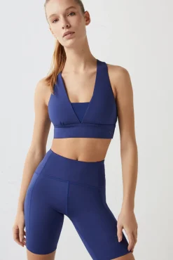 Dash and Stars Sujetador Deportivo Oscuro 4D Stretch Azul New