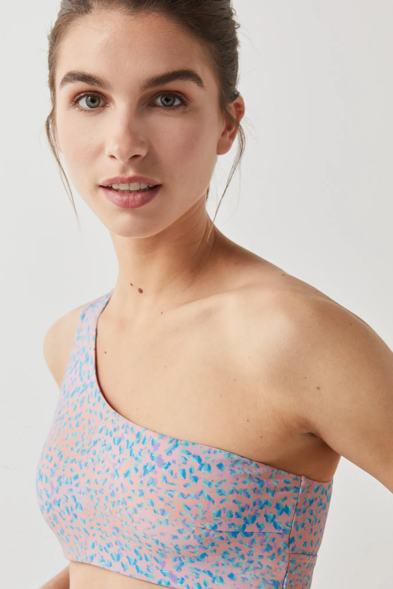 Dash and Stars Top Bikini Asimetrico Estampado Quick Dry Rosa Discount