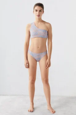 Dash and Stars Top Bikini Asimetrico Estampado Quick Dry Rosa Discount