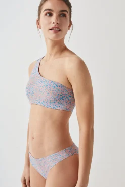 Dash and Stars Top Bikini Asimetrico Estampado Quick Dry Rosa Discount