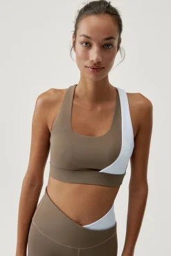 Born Living Yoga Top Cleo Fossil/White Nude Sale