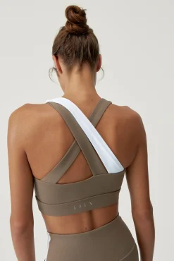 Born Living Yoga Top Cleo Fossil/White Nude Sale