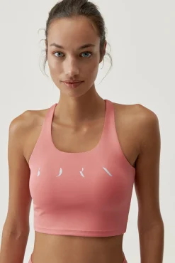 Born Living Yoga Top Daira Pink Peach/White Rosa